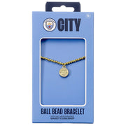 Manchester City FC Gold Finish Bead Bracelet