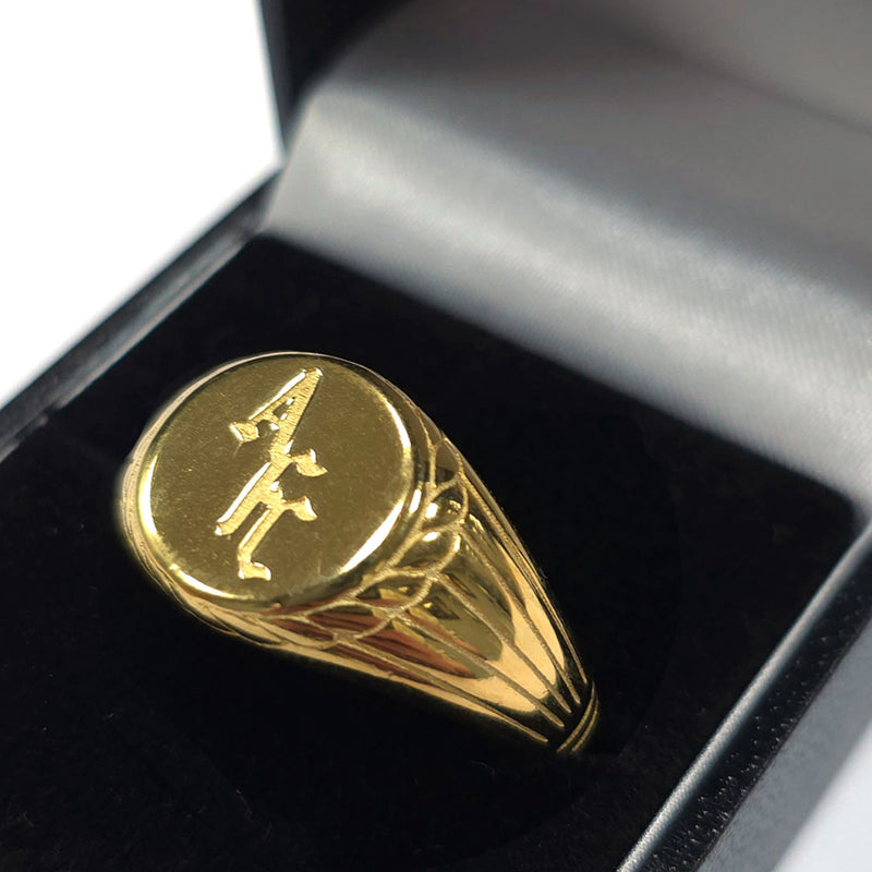 Arsenal FC 18ct Gold Plated on Silver Signet Ring - V