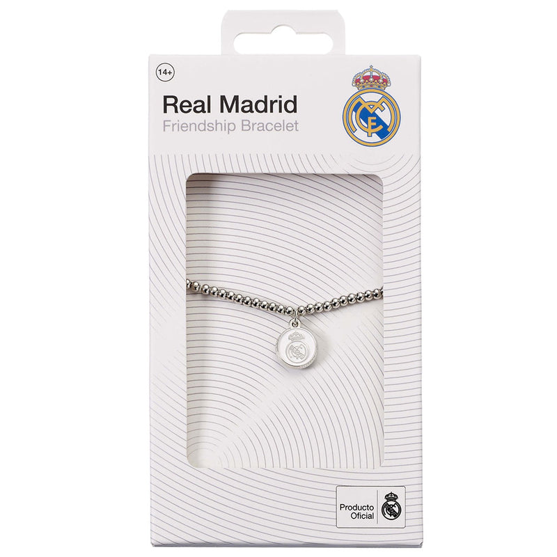 Real Madrid CF Silver Finish Bead Bracelet