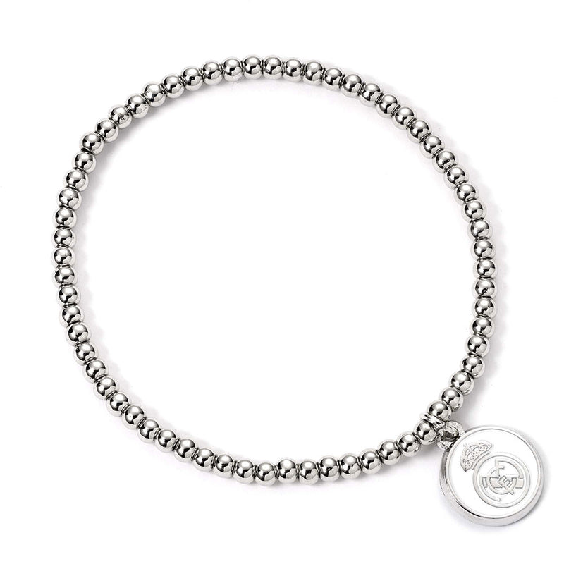 Real Madrid CF Silver Finish Bead Bracelet