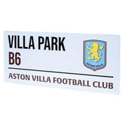 Aston Villa FC White Street Sign