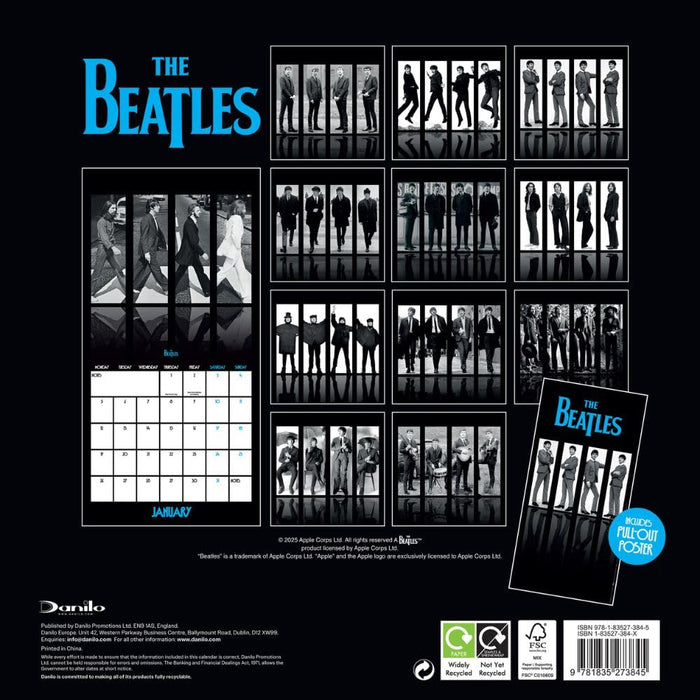The Beatles Square Calendar 2026