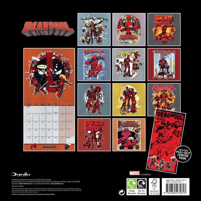Deadpool Square Calendar 2026