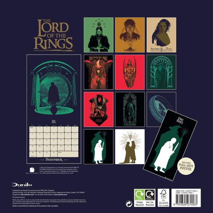 The Lord Of The Rings Square Calendar 2026