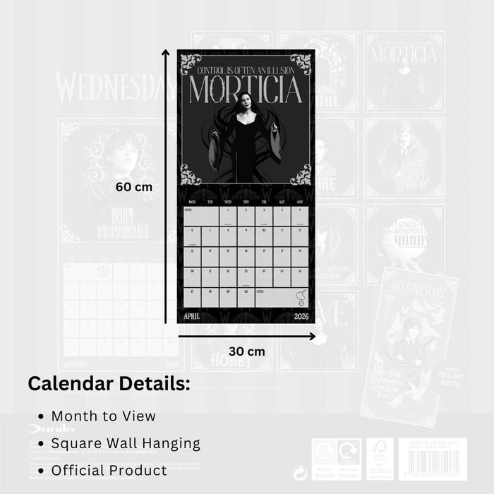 Wednesday Square Calendar 2026