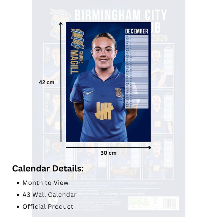 Birmingham City FC A3 Calendar 2026