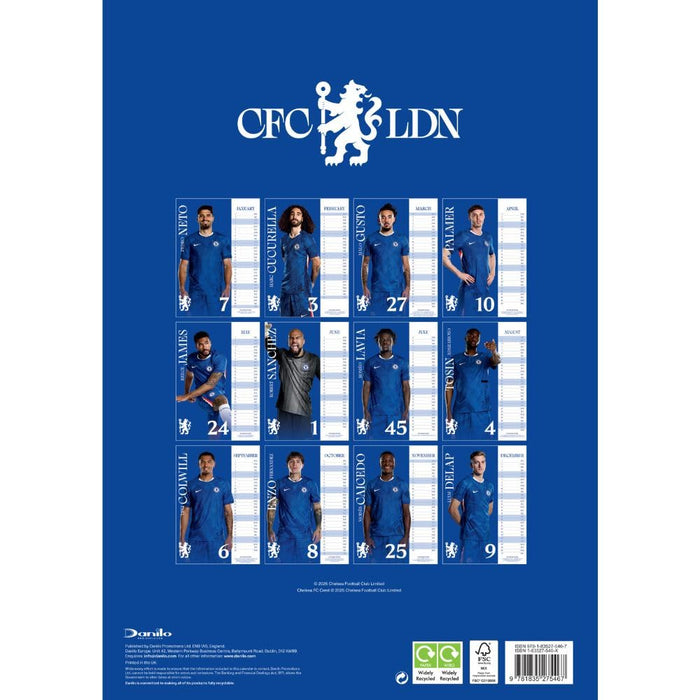 Chelsea FC A3 Calendar 2026
