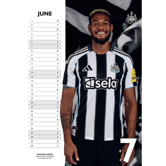 Newcastle United FC A3 Calendar 2026