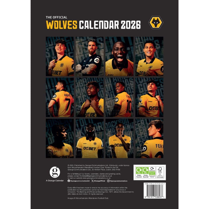 Wolverhampton Wanderers FC A3 Calendar 2026