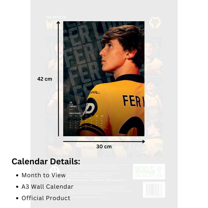 Wolverhampton Wanderers FC A3 Calendar 2026