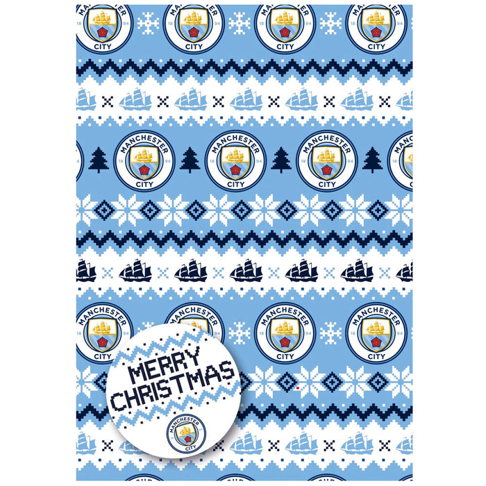 Manchester City FC Christmas Gift Wrap