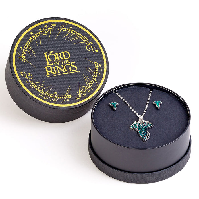 The Lord Of The Rings Leaf Of Lorien Necklace & Earrings Gift Box