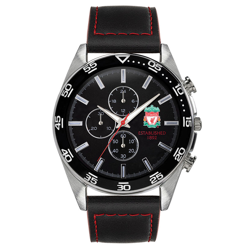Liverpool FC Mens Leather Strap Chronograph Watch