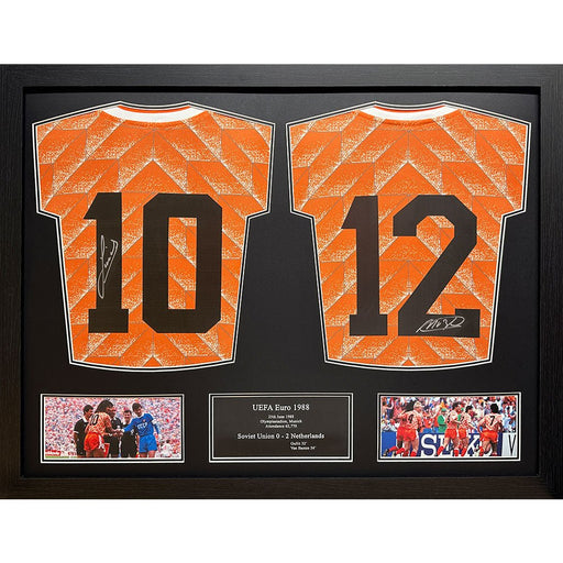 Netherlands Gullit & Van Basten Signed Shirts (Dual Framed) - Excellent Pick