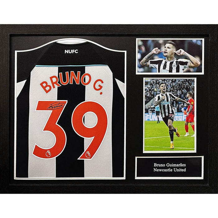 Newcastle United FC Bruno Guimaraes Signed Shirt (Framed) - Excellent Pick