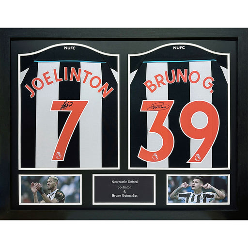 Newcastle United FC Bruno Guimaraes & Joelinton Signed Shirts (Dual Framed)