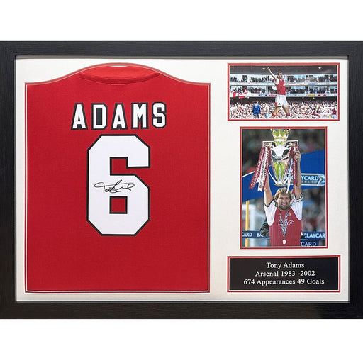 Arsenal FC Adams Retro Signed Shirt (Framed) - Excellent Pick