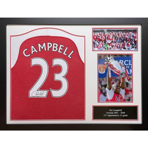 Arsenal FC Campbell Signed Shirt (Framed) - Excellent Pick