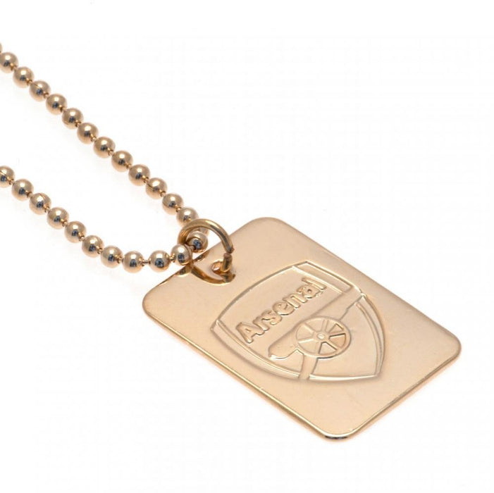 Arsenal FC Gold Plated Dog Tag & Chain - Excellent Pick