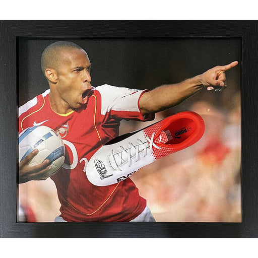 Arsenal FC Henry Signed Boot (Framed) - Excellent Pick