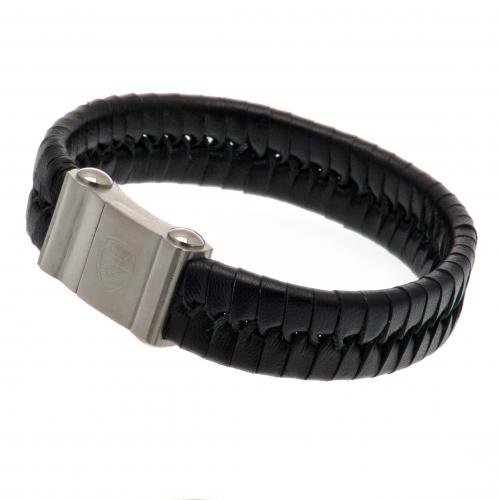 Arsenal FC Single Plait Leather Bracelet - Excellent Pick