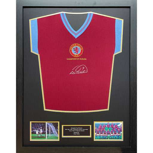 Aston Villa FC 1982 Withe Signed Shirt (Framed) - Excellent Pick