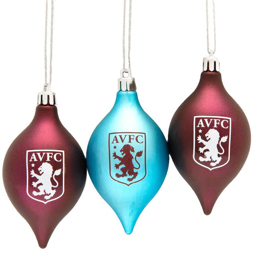 Aston Villa FC 3pk Vintage Baubles - Excellent Pick