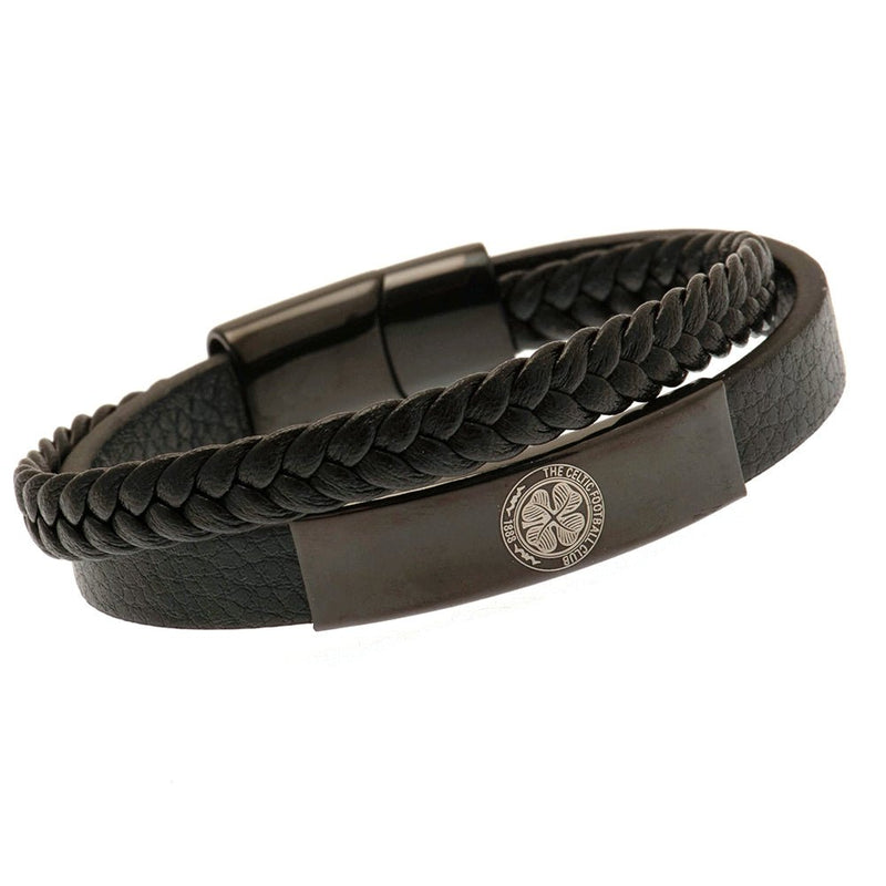 Celtic FC Black IP Leather Bracelet - Excellent Pick