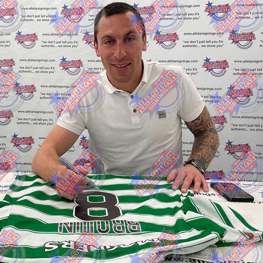Celtic FC Brown Signed Shirt (Framed) - Excellent Pick