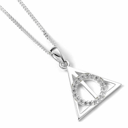 Harry Potter Sterling Silver Crystal Necklace Deathly Hallows - Excellent Pick