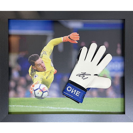 Manchester City FC Ederson Signed Glove (Framed) - Excellent Pick