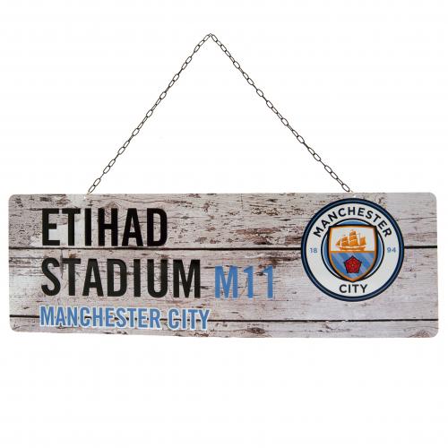 Manchester City FC Rustic Garden Sign - Excellent Pick