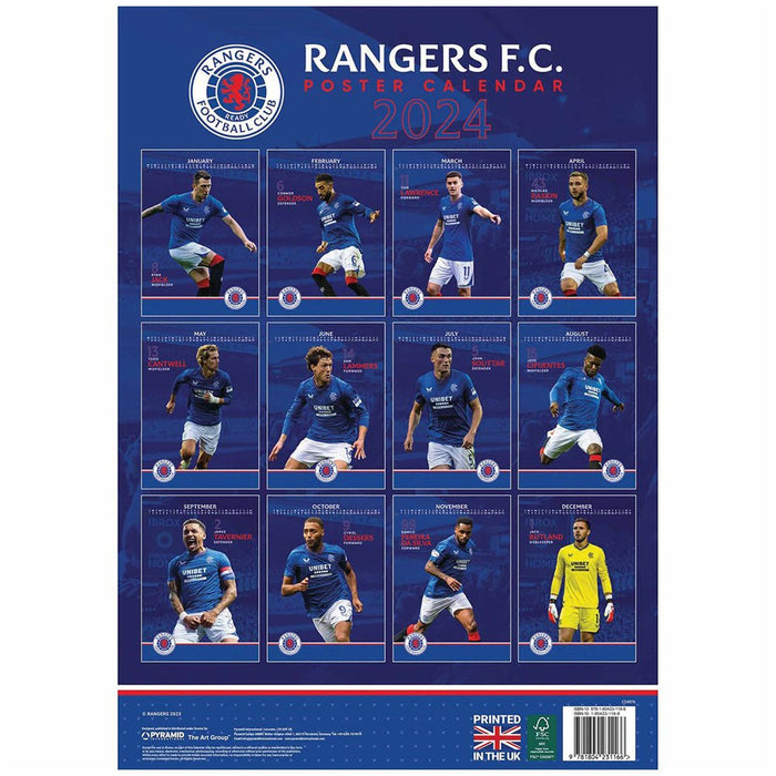Rangers FC A3 Calendar 2024 - Excellent Pick