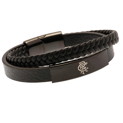 Rangers FC Black IP Leather Bracelet - Excellent Pick