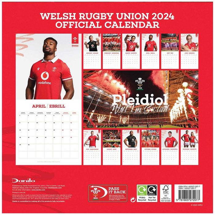 Wales RU Square Calendar 2024 - Excellent Pick