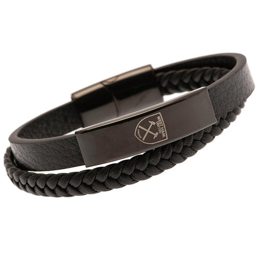 West Ham United FC Black IP Leather Bracelet - Excellent Pick