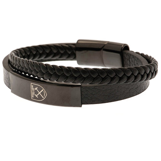 West Ham United FC Black IP Leather Bracelet - Excellent Pick