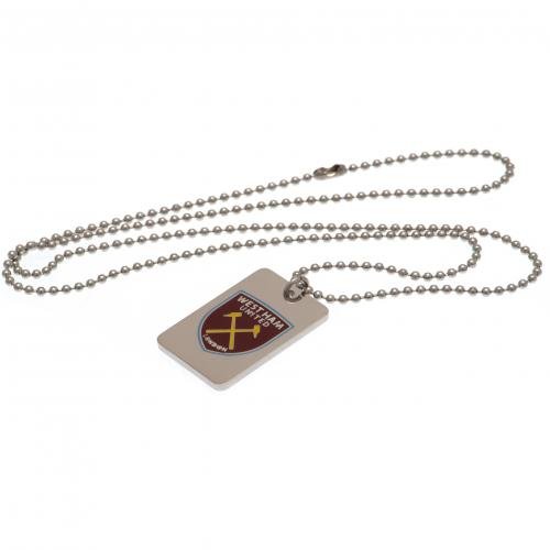 West Ham United FC Enamel Crest Dog Tag & Chain - Excellent Pick
